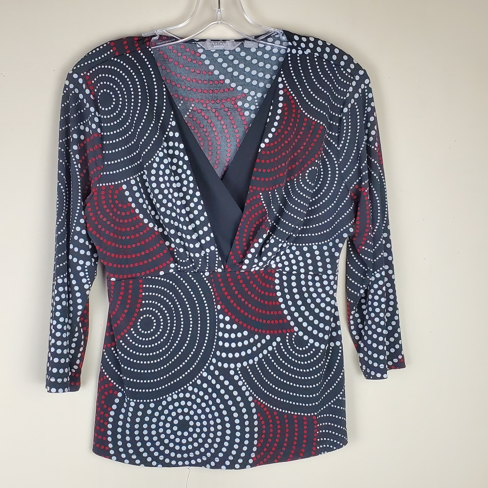 Investments Multicolored V-Neck Top - Size MP